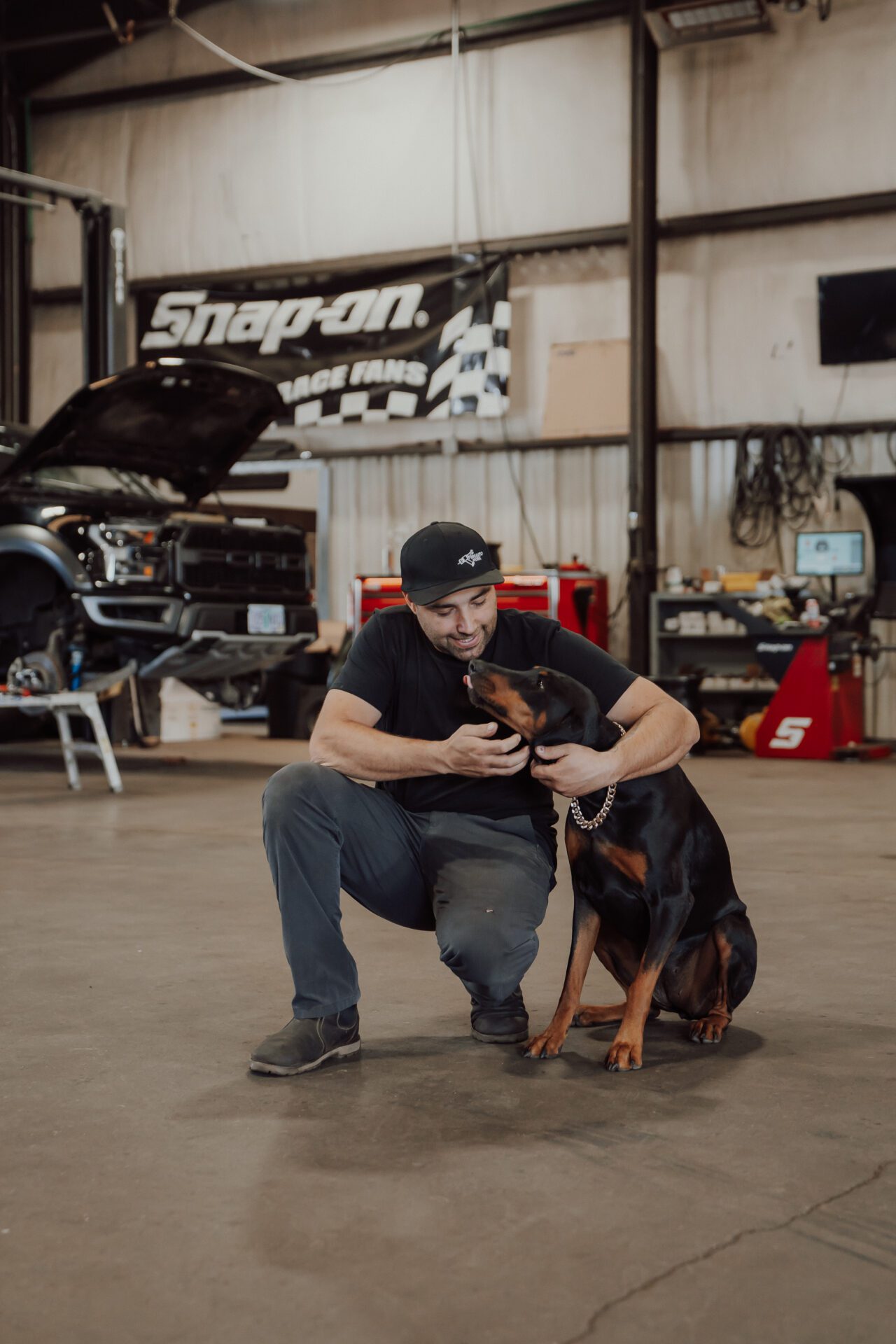 A man is looking at a car